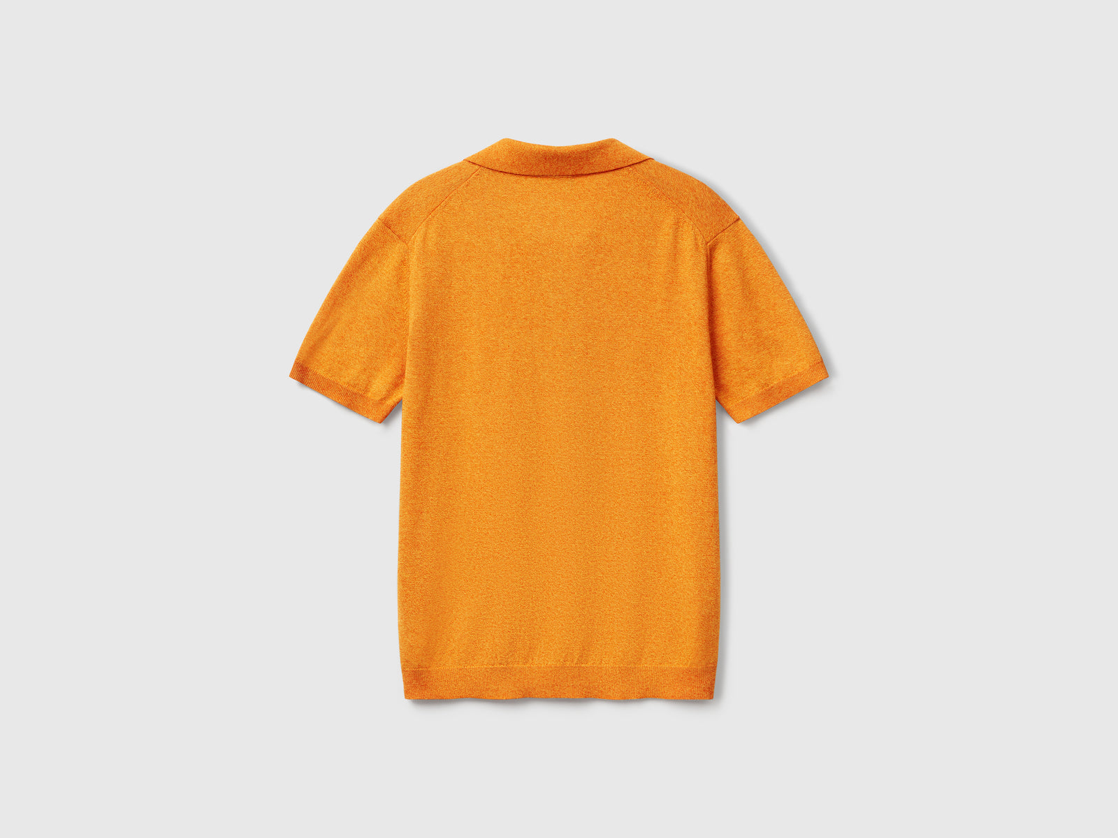 Polo manica corta in misto cotone da uomo arancione 2 | Benetton Outlet