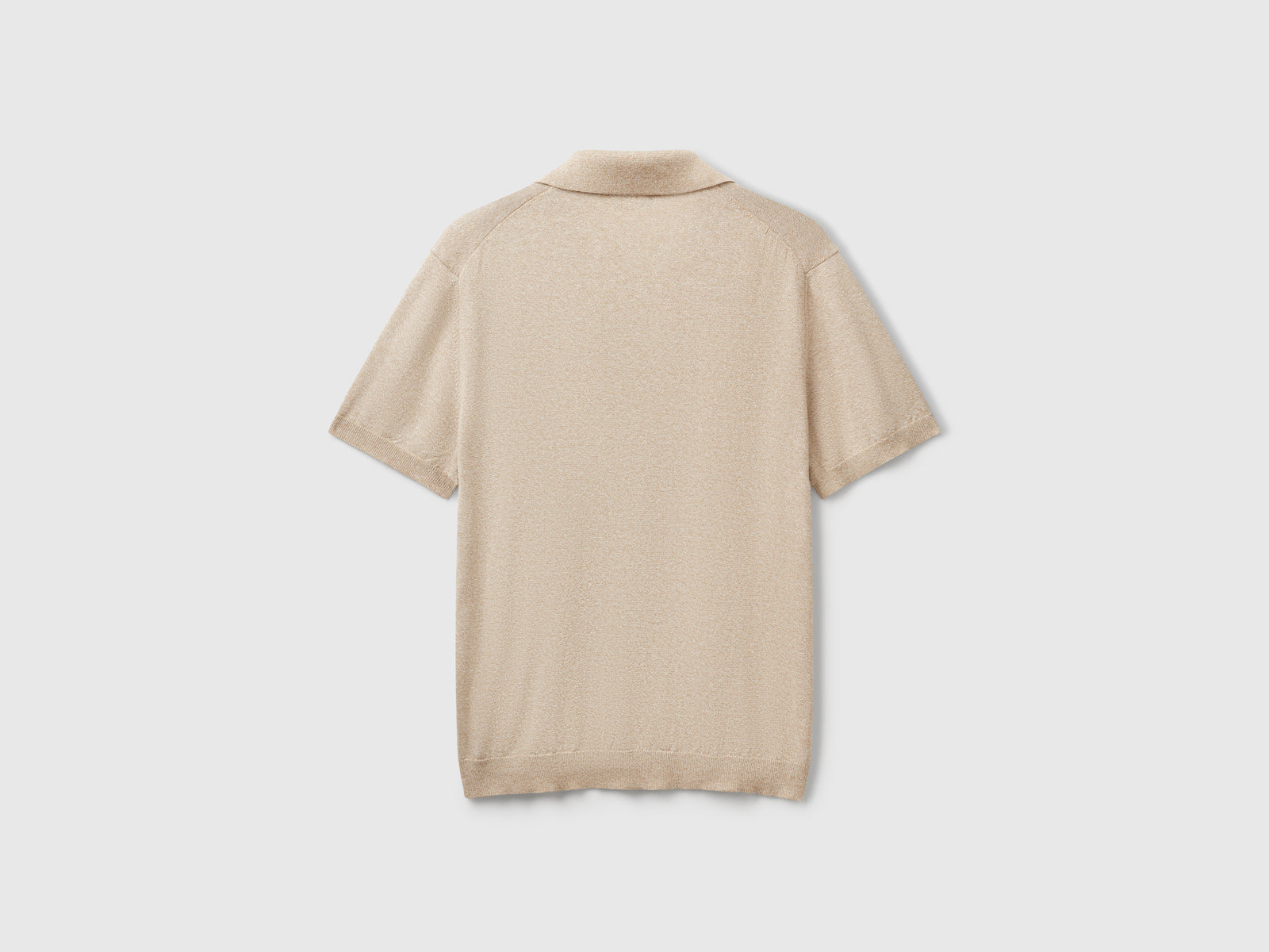 Polo manica corta in misto cotone da uomo beige 2 | Benetton Outlet