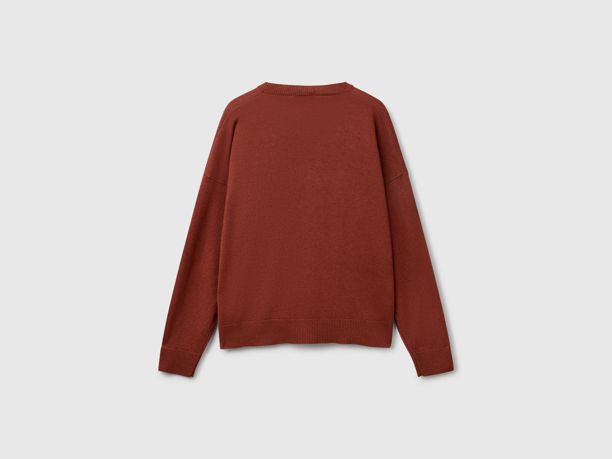 Maglia con intarsio floreale