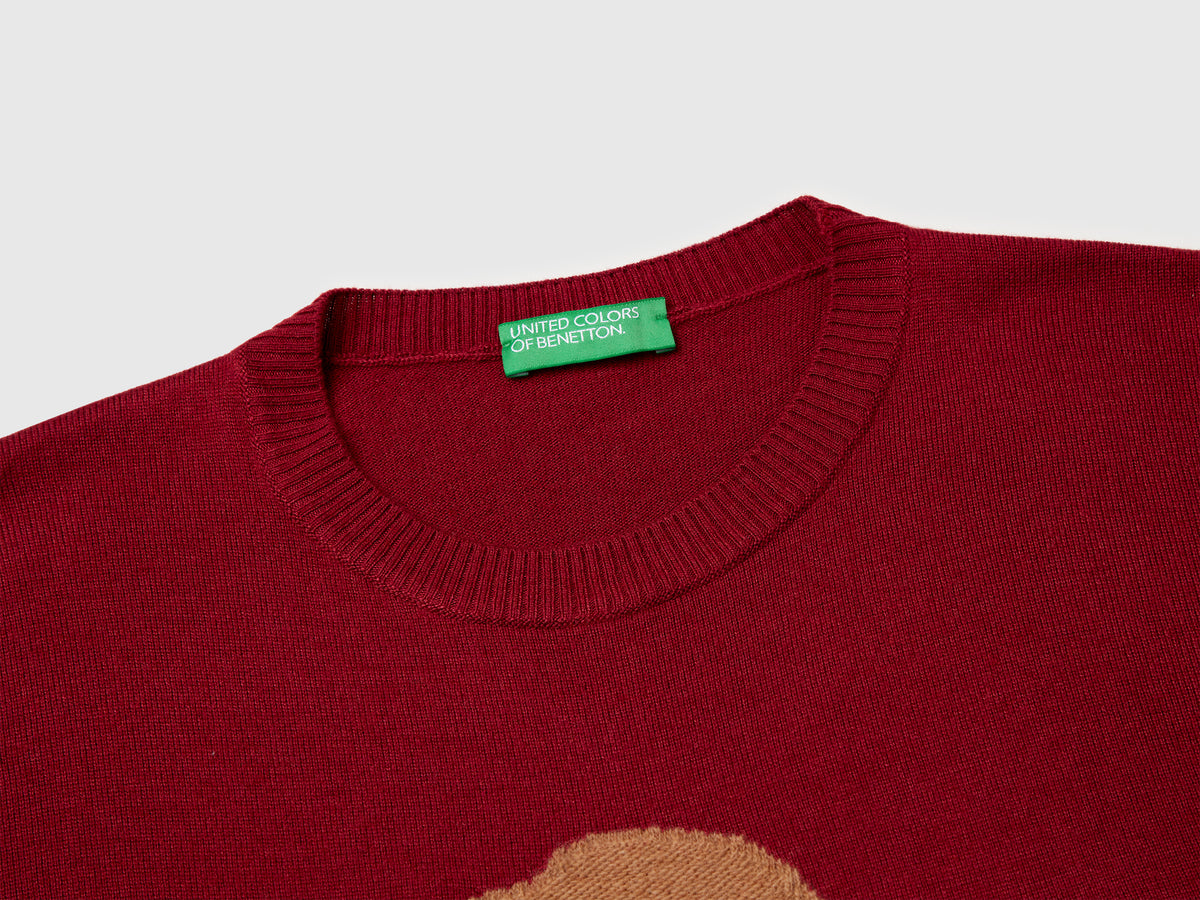 Maglia con intarsio floreale