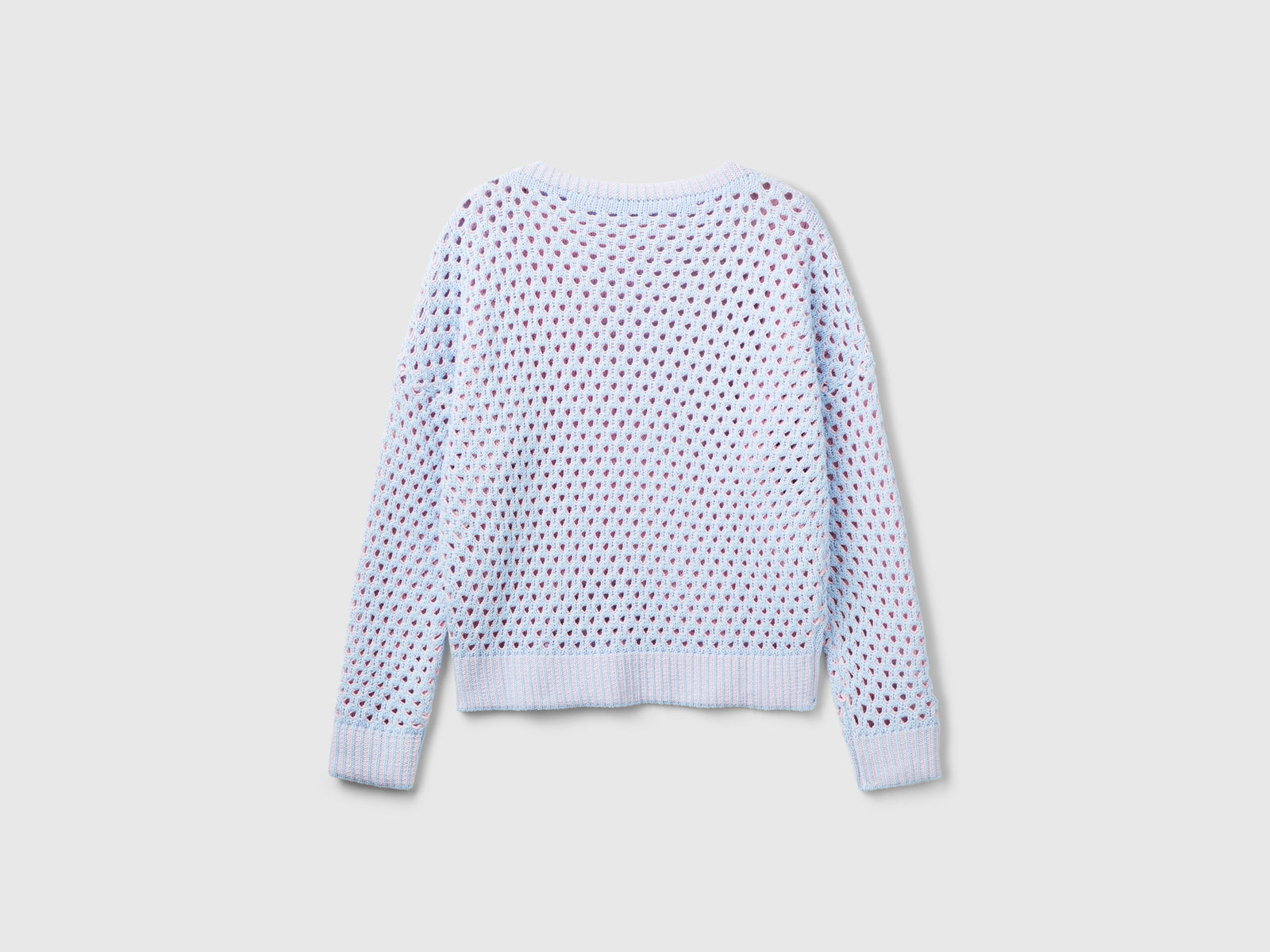 Maglia traforata over fit da donna celeste 2 | Benetton Outlet