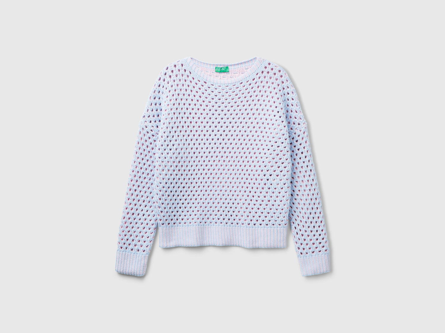 Maglia traforata over fit da donna celeste | Benetton Outlet