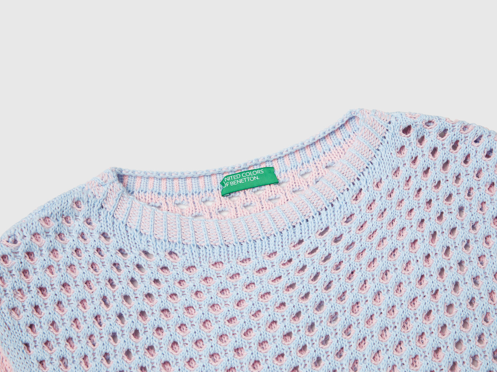 Gilet traforato over fit da donna celeste 3 | Benetton Outlet