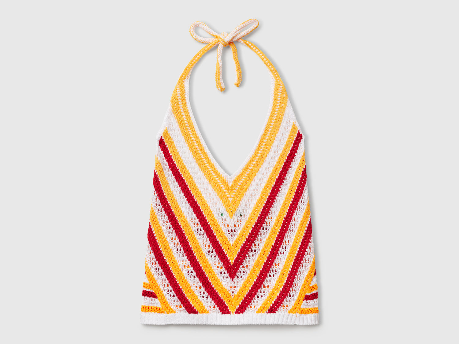 Top a righe crochet da donna bianco | Benetton Outlet