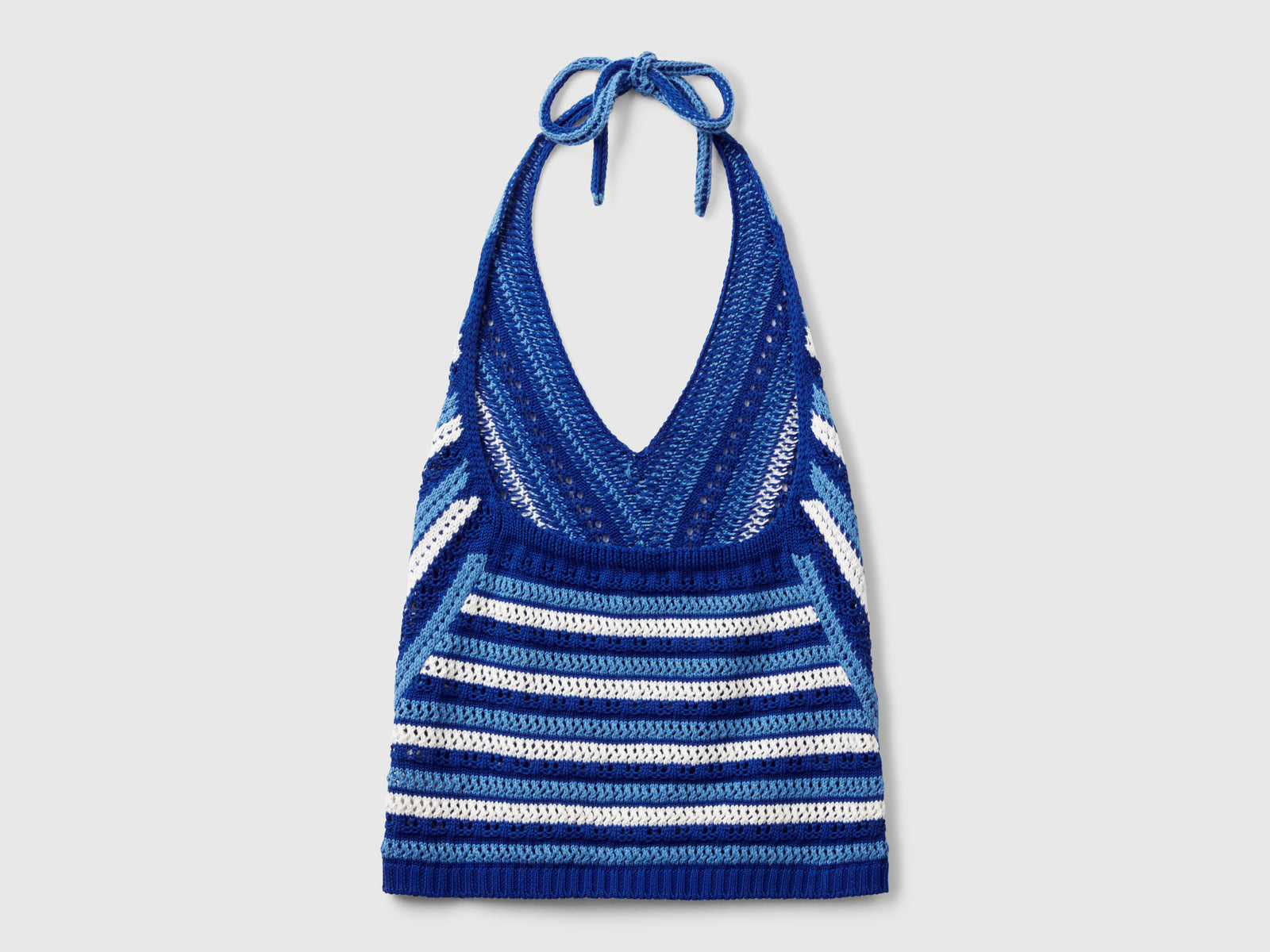 Top a righe crochet da donna bluette 2 | Benetton Outlet