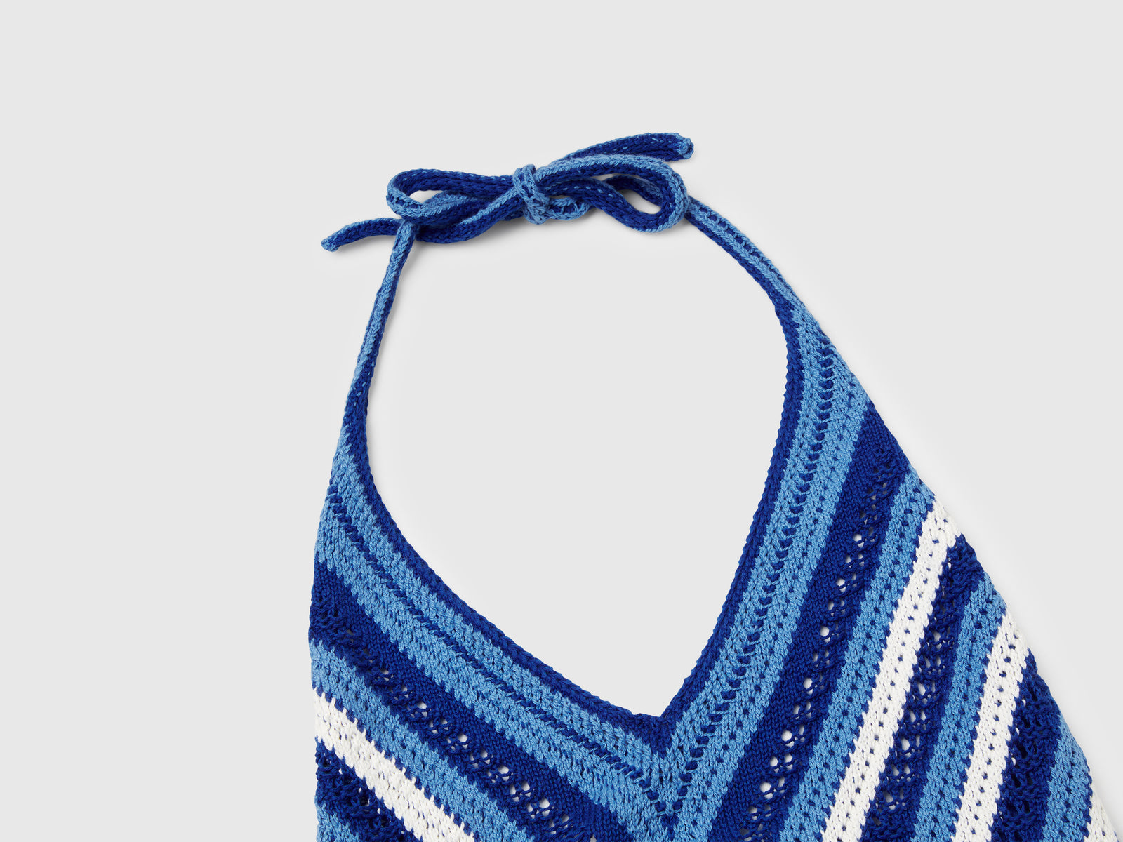 Top a righe crochet da donna bluette 3 | Benetton Outlet