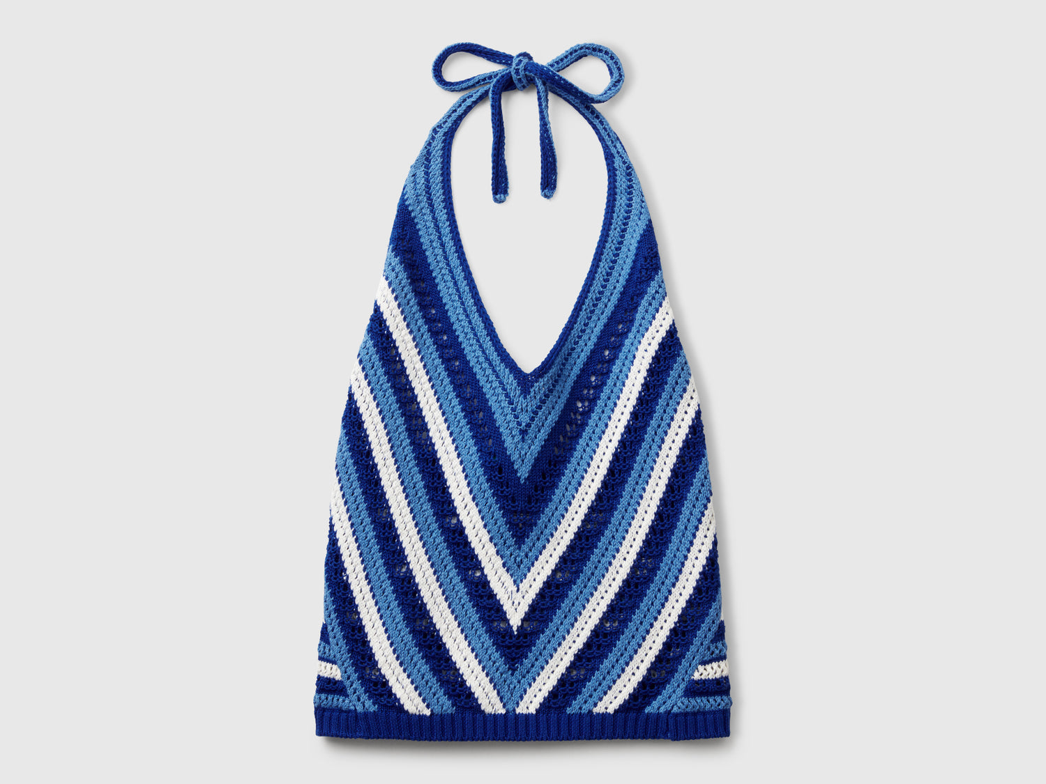 Top a righe crochet da donna bluette | Benetton Outlet