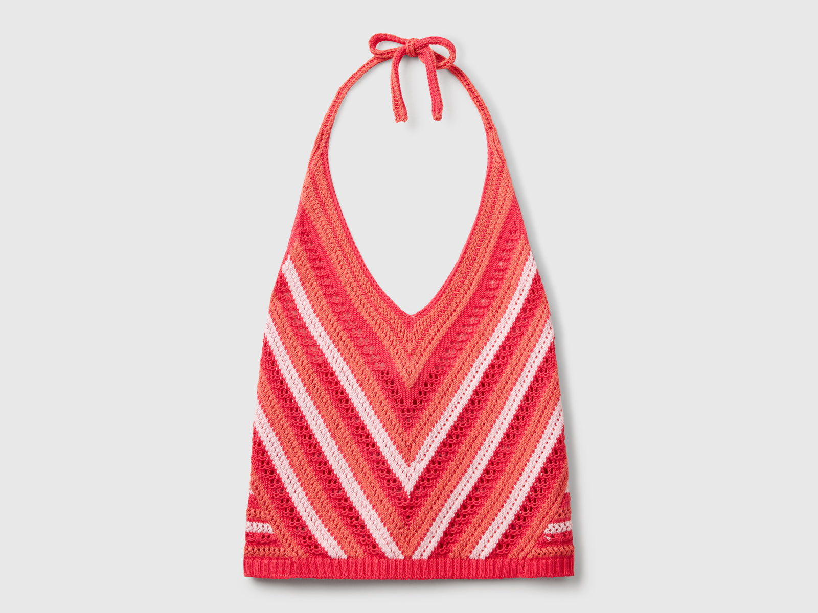 Top a righe crochet da donna ciclamino | Benetton Outlet