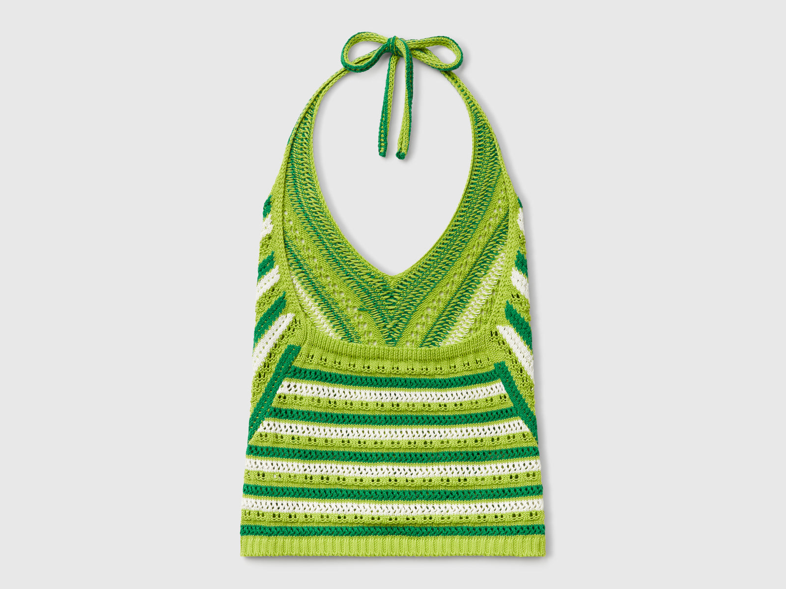 Top a righe crochet da donna verde chiaro 2 | Benetton Outlet