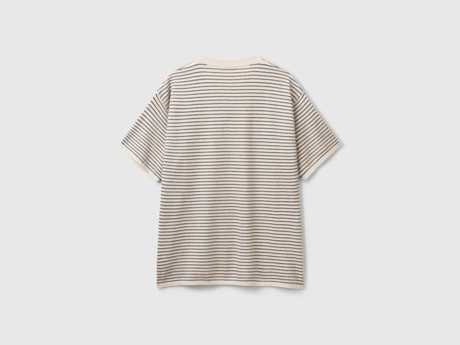 T-shirt in maglia a righe da uomo bianco panna 2 | Benetton Outlet
