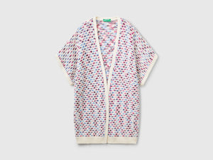 Cardigan jacquard reversibile