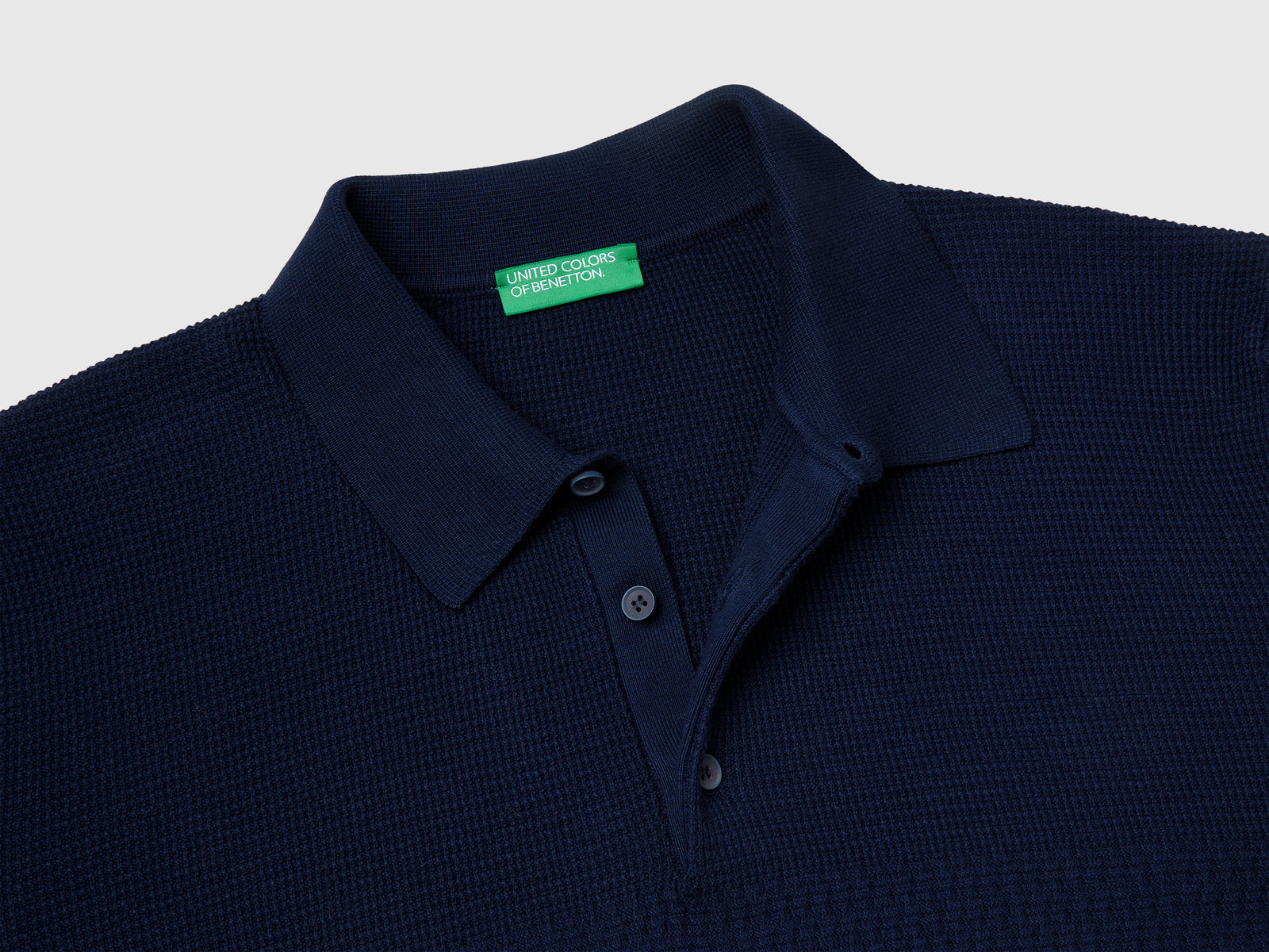 Polo in maglia a manica corta da uomo blu scuro 3 | Benetton Outlet