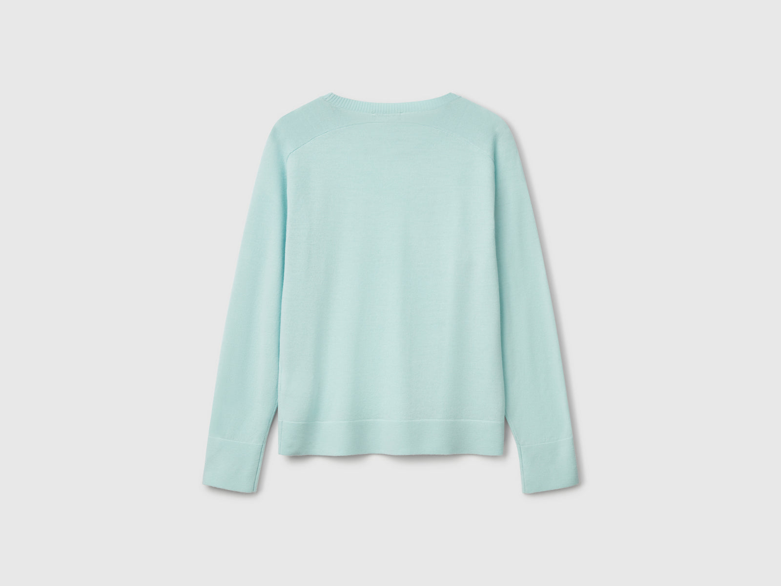 Maglia in pura lana Merino da donna verde acqua 2 | Benetton Outlet