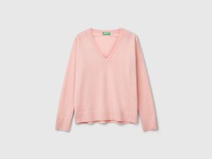 Maglia con scollo a V in pura lana Merino