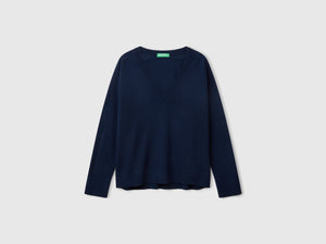 Maglia con scollo a V in pura lana Merino