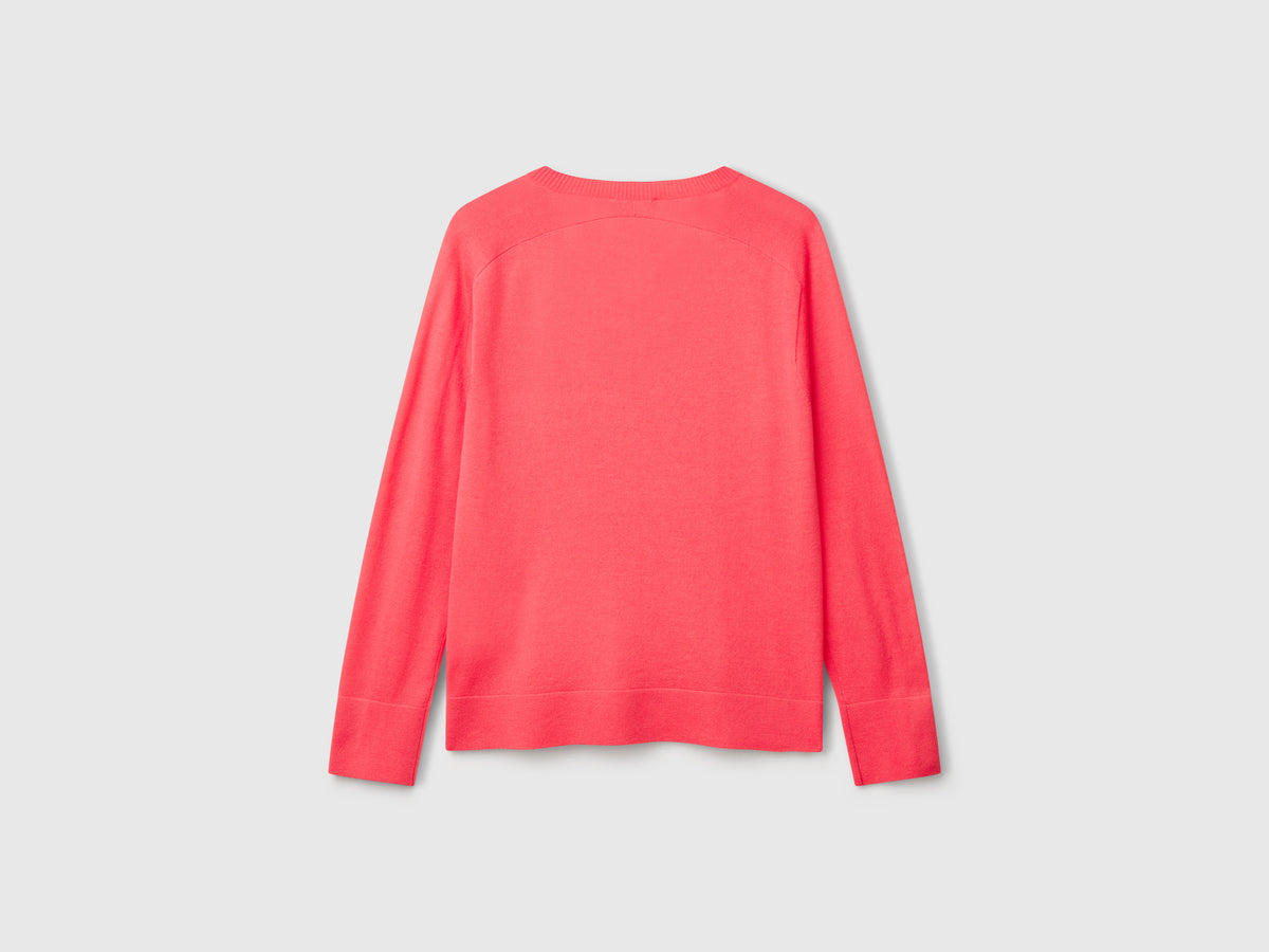 Maglia con scollo a V in pura lana Merino