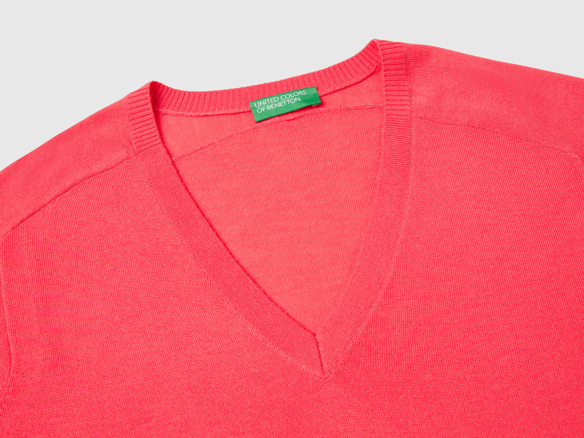 Maglia con scollo a V in pura lana Merino