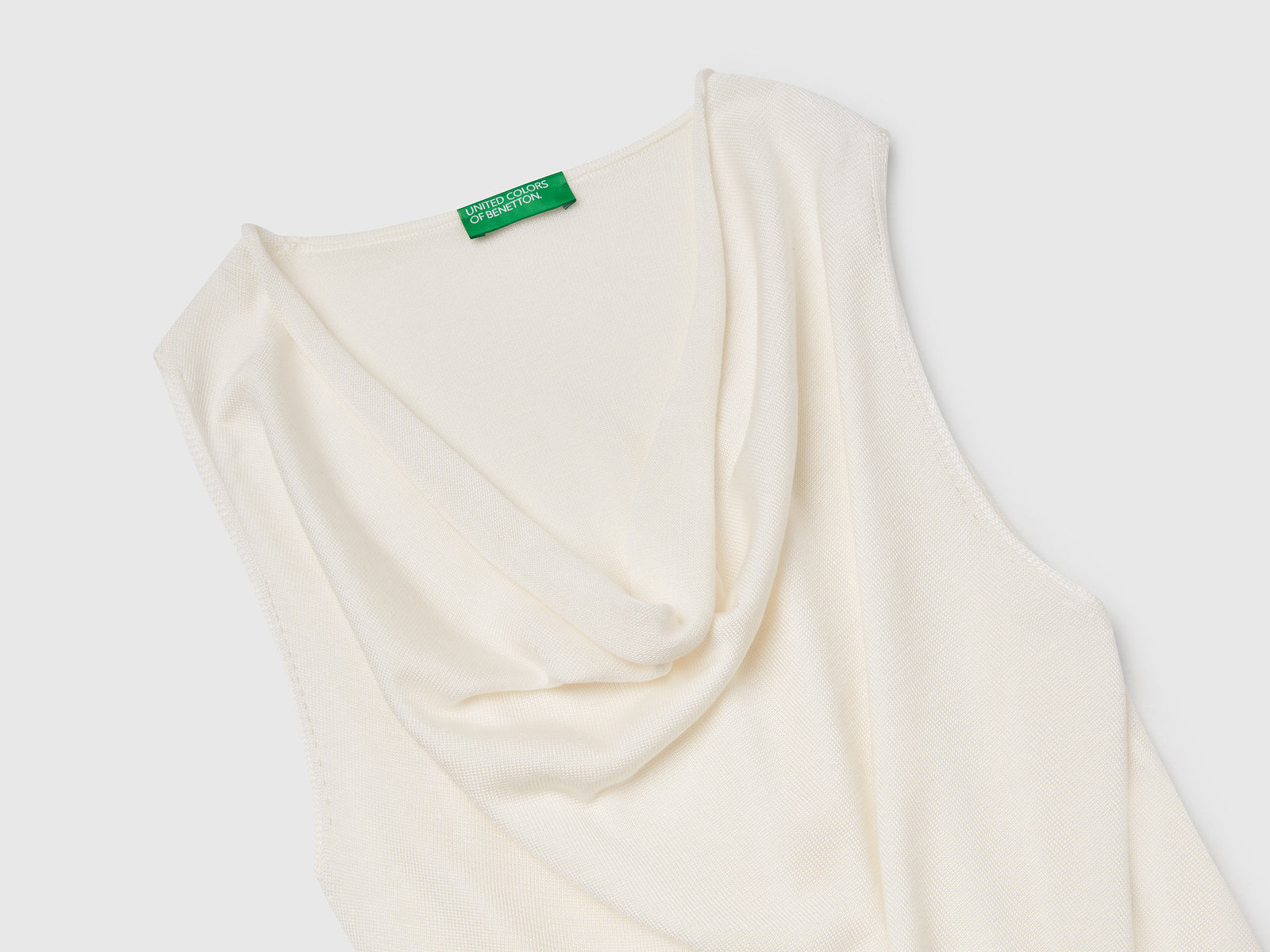 Canotta in maglia da donna bianco 3 | Benetton Outlet