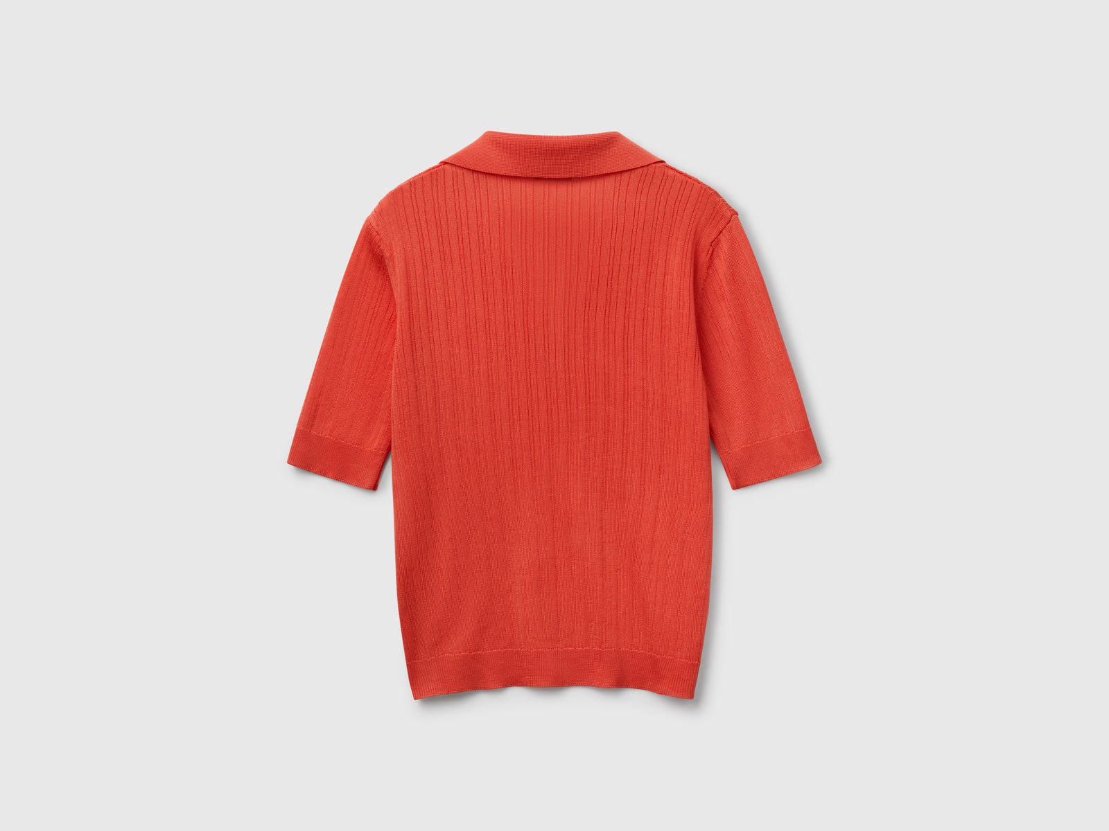 Polo in maglia a manica corta da donna arancione 2 | Benetton Outlet