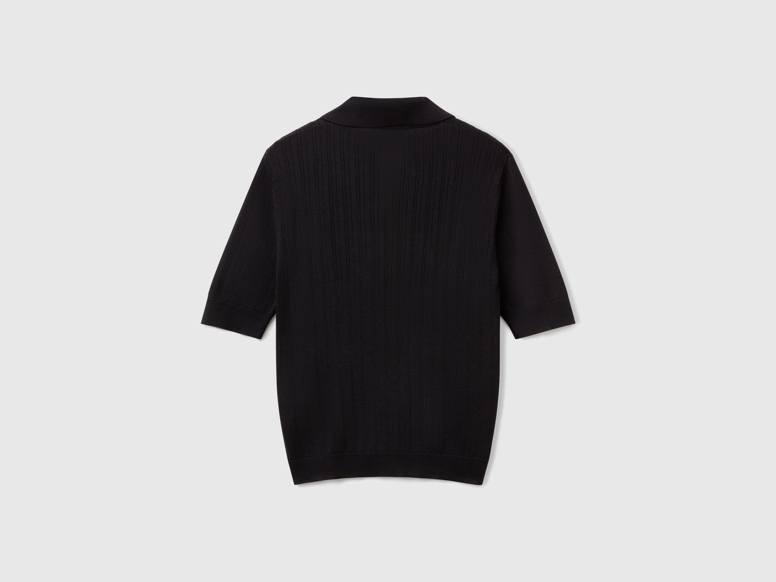 Polo in maglia a manica corta da donna nero 2 | Benetton Outlet