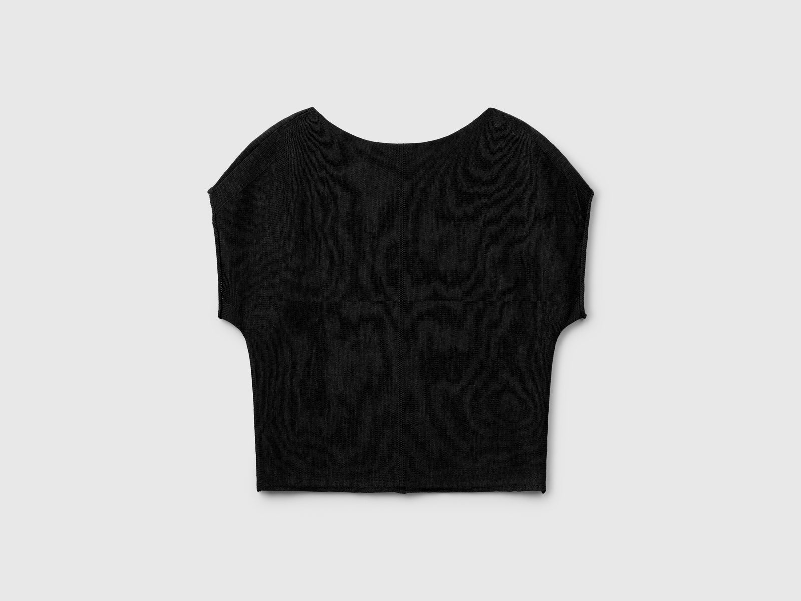 Maglioncino in cotone e lino da donna nero 2 | Benetton Outlet