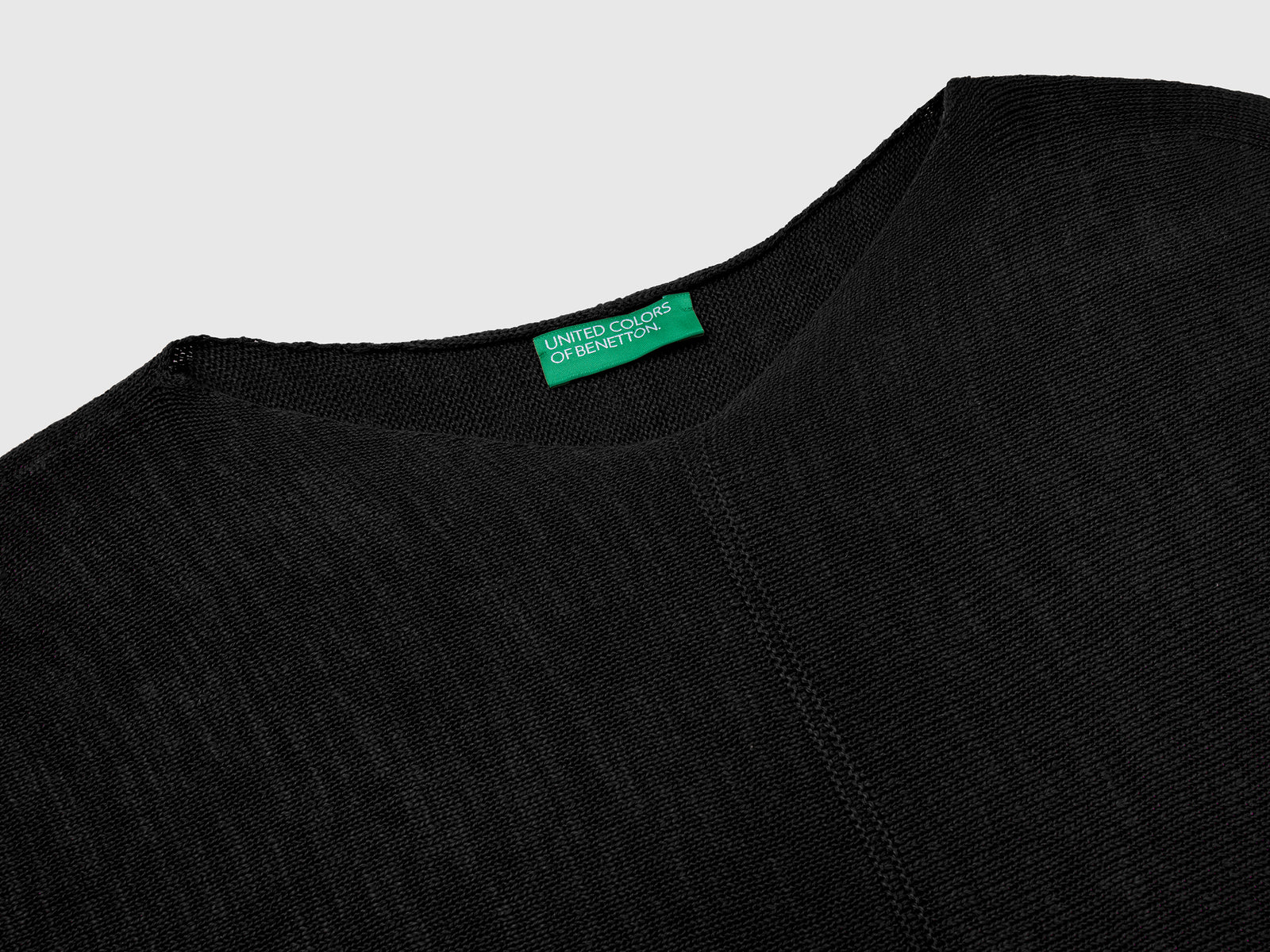 Maglioncino in cotone e lino da donna nero 3 | Benetton Outlet