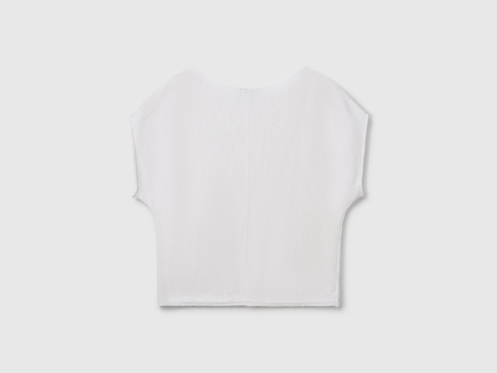 Cotton and linen sweater da donna bianco 2 | Benetton Outlet