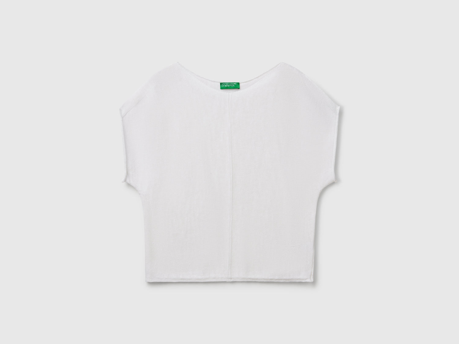 Cotton and linen sweater da donna bianco | Benetton Outlet