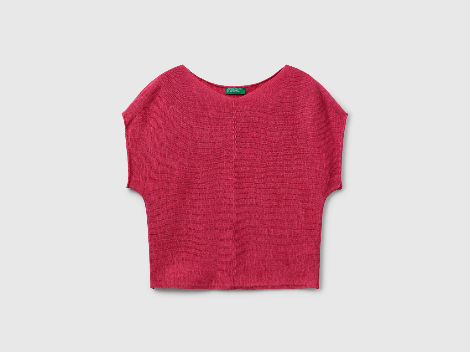 Maglioncino in cotone e lino da donna fragola | Benetton Outlet