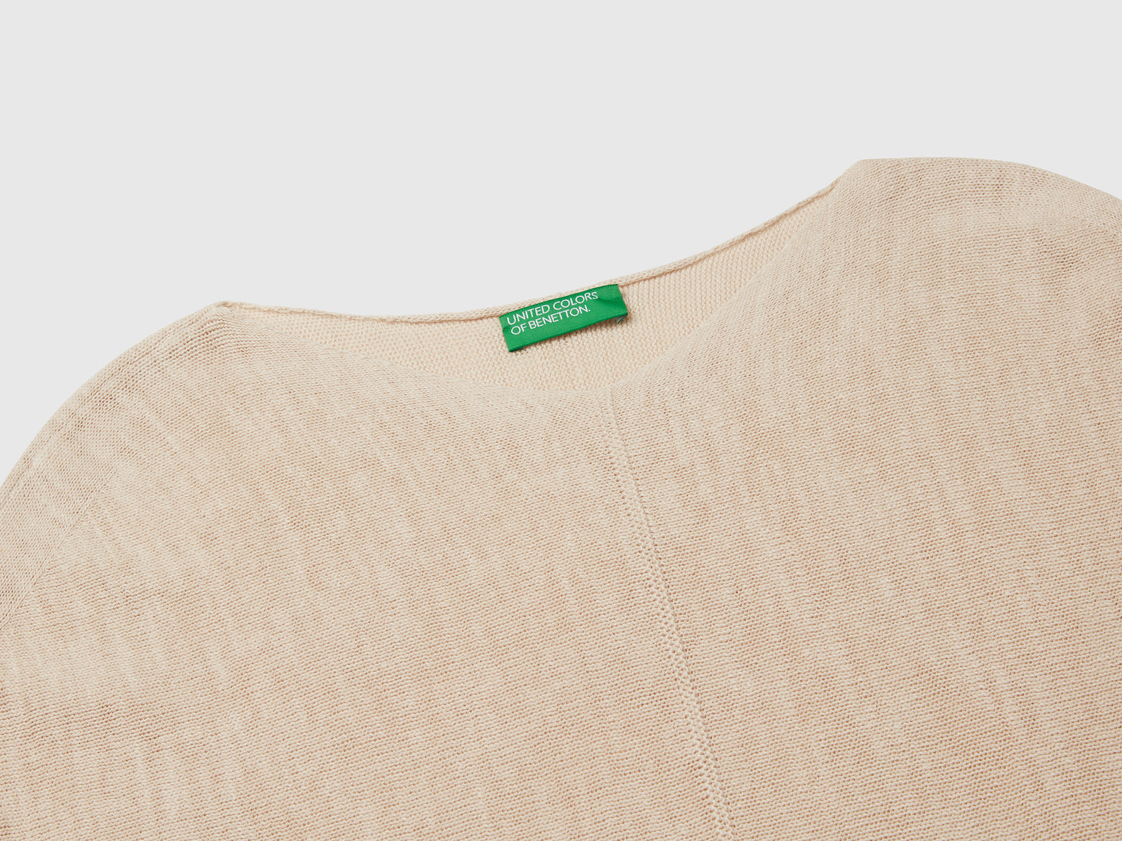 Cotton and linen sweater da donna beige 3 | Benetton Outlet