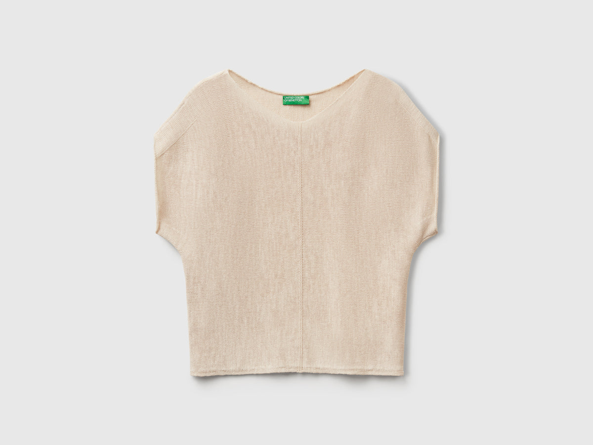 Cotton and linen sweater