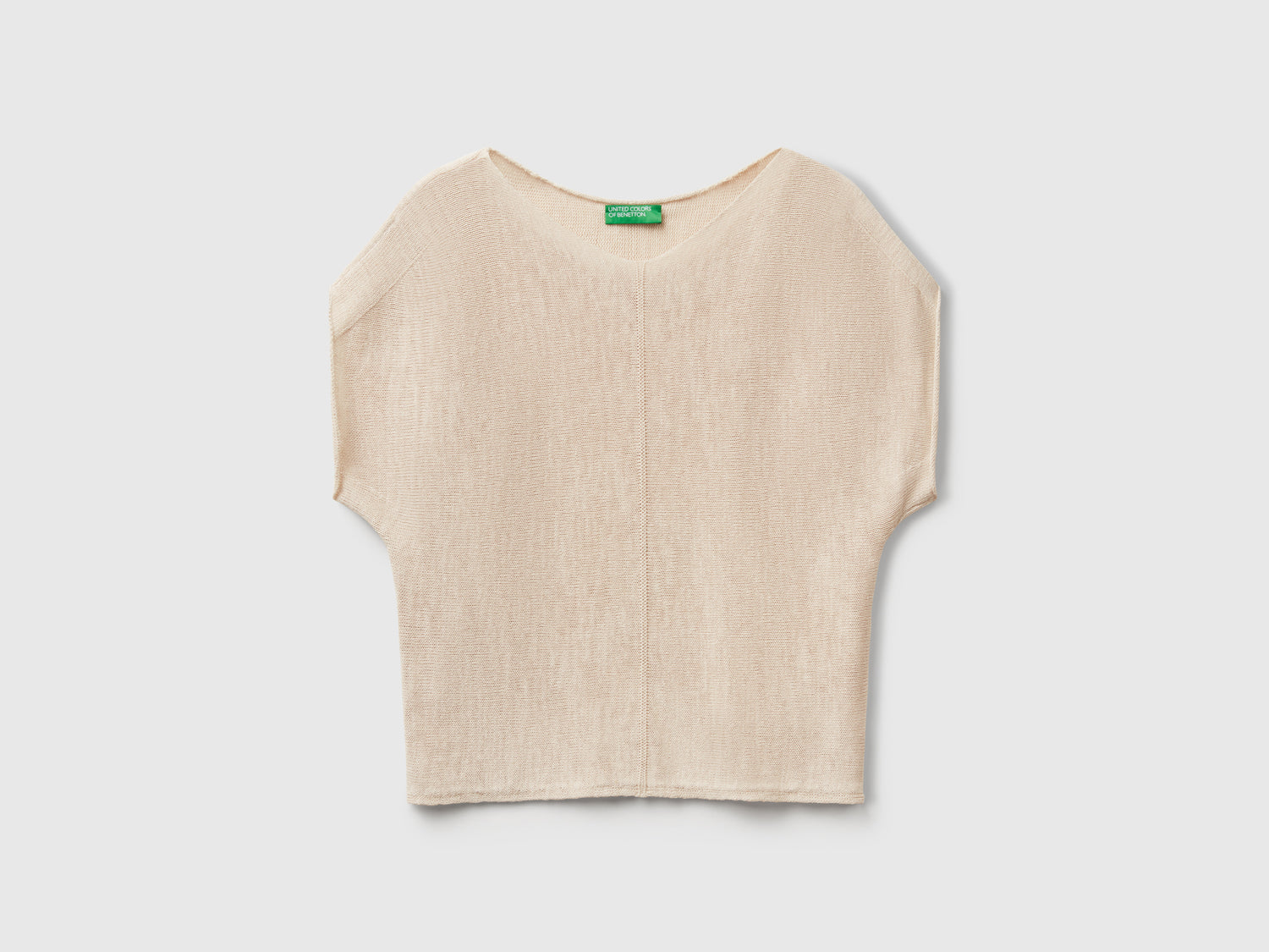 Cotton and linen sweater da donna beige | Benetton Outlet