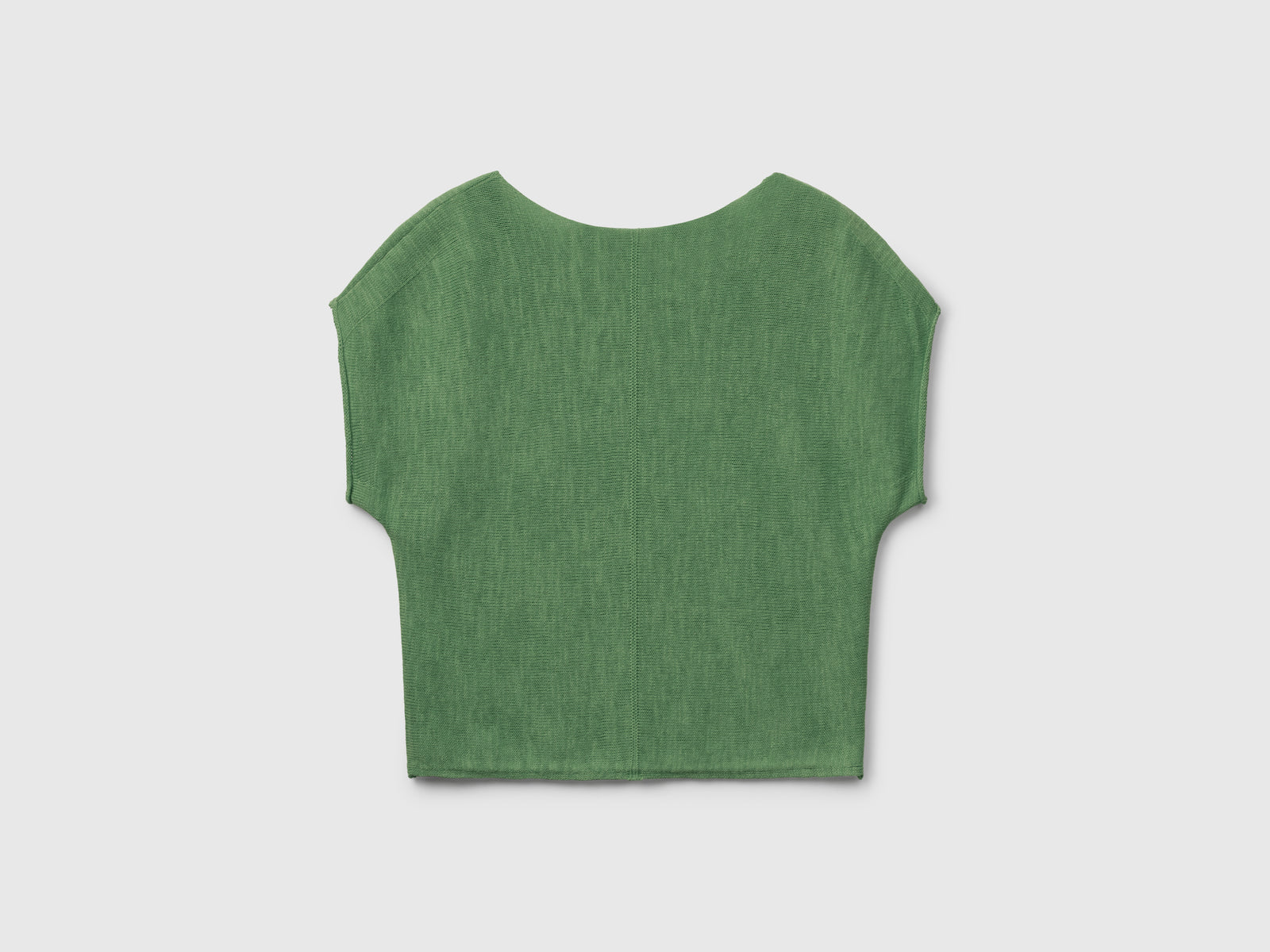 Cotton and linen sweater da donna verde 2 | Benetton Outlet