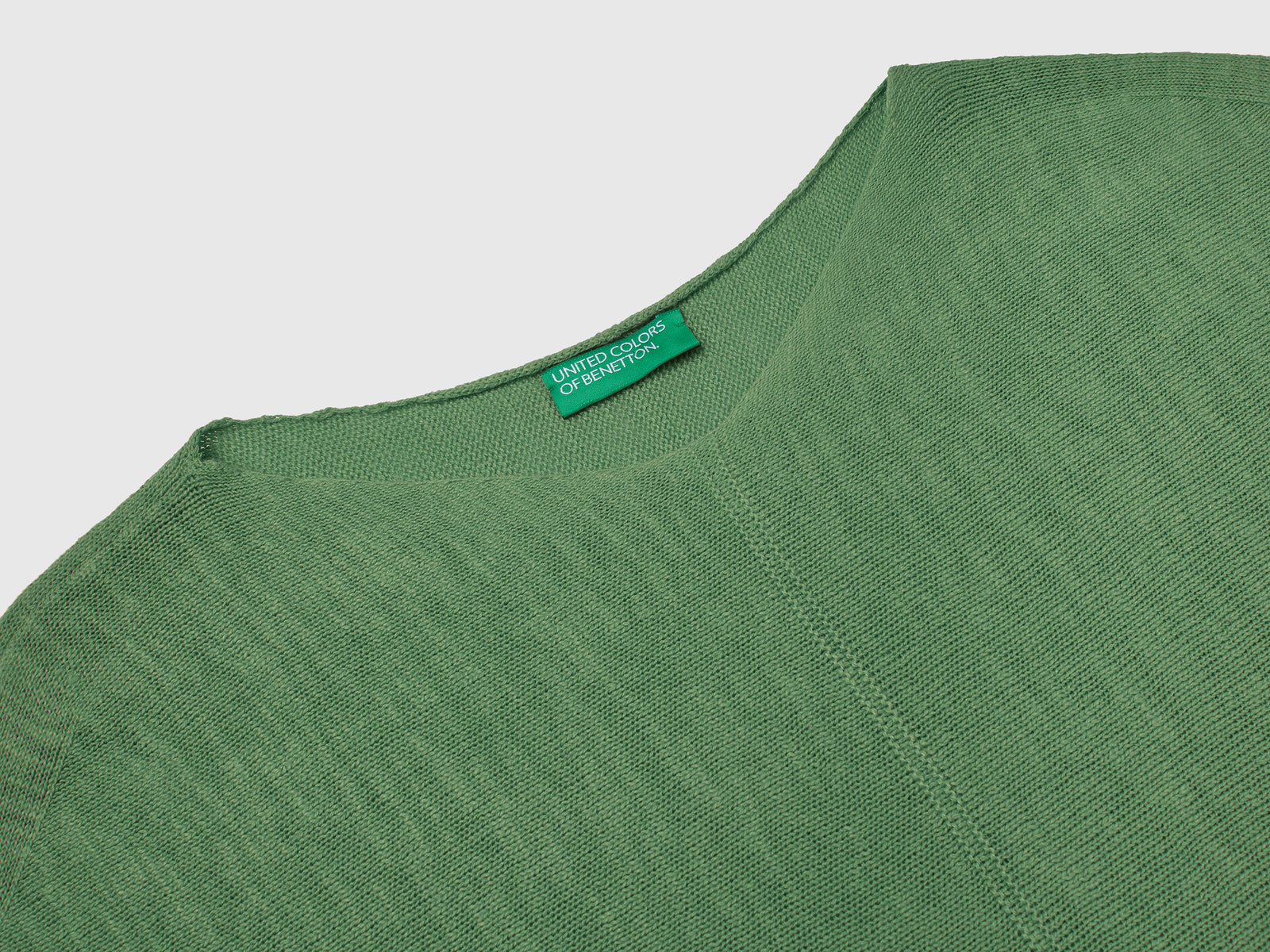Cotton and linen sweater da donna verde 3 | Benetton Outlet