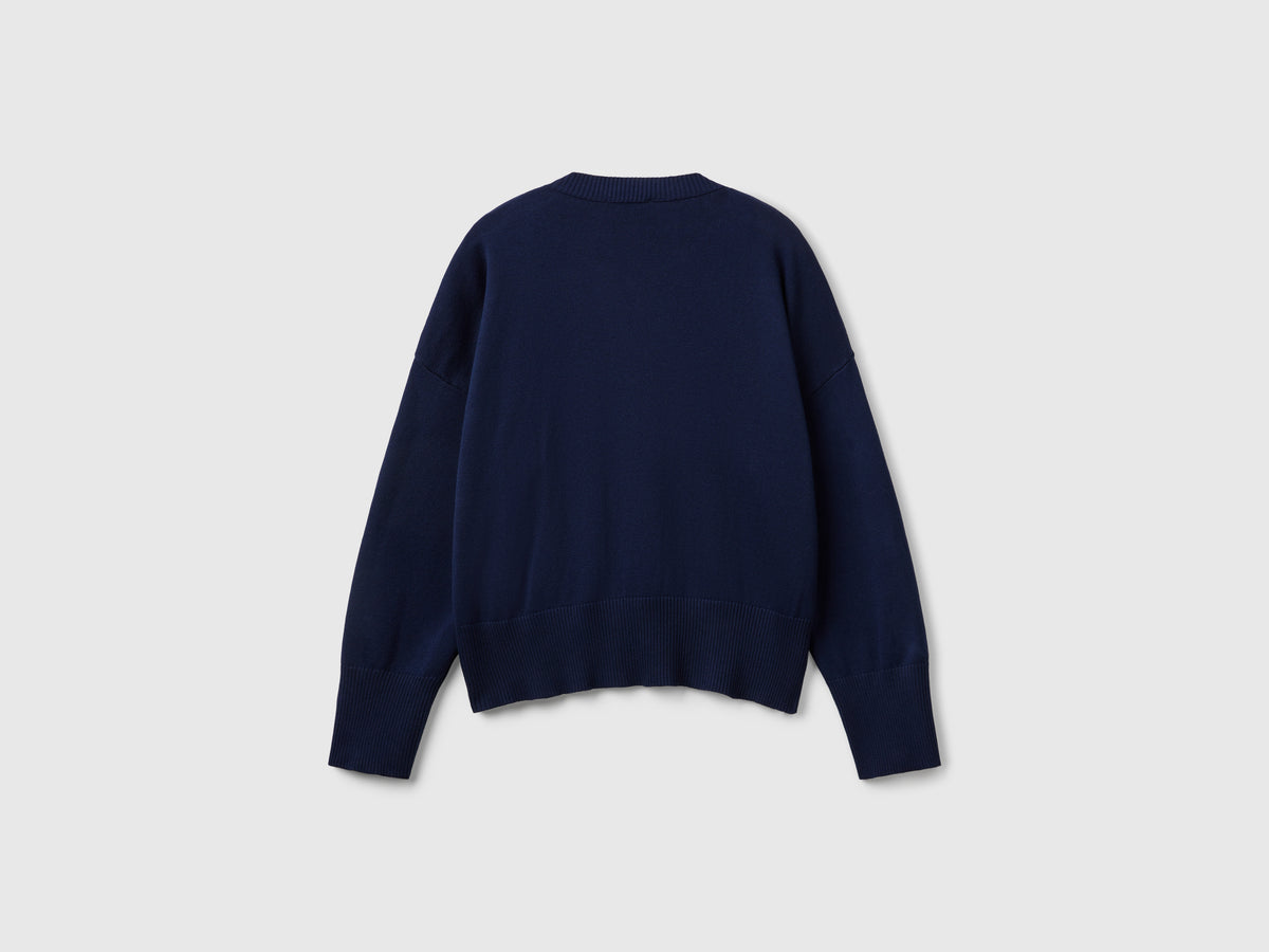 Maglia girocollo in cotone tricot
