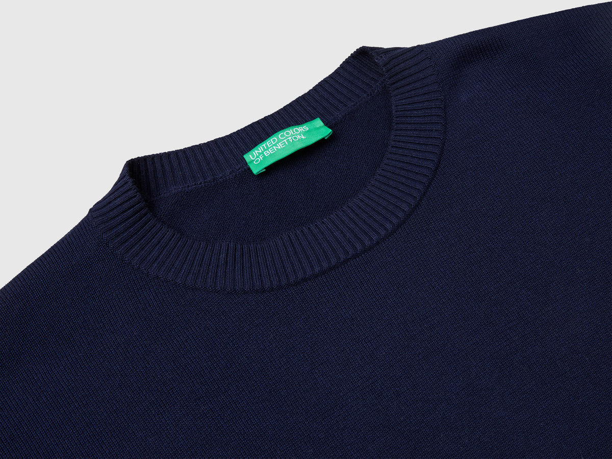 Maglia girocollo in cotone tricot