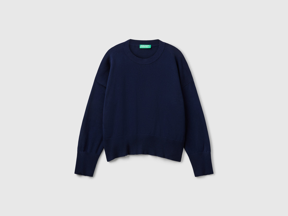 Maglia girocollo in cotone tricot