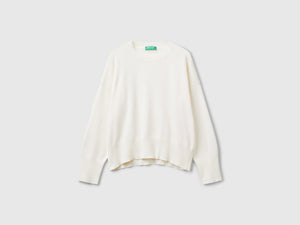 Crew neck sweater in tricot cotton