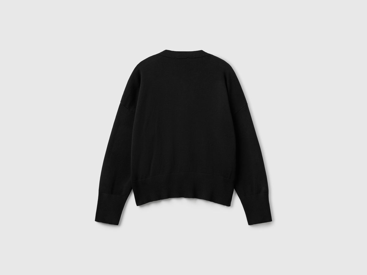 Maglia girocollo in cotone tricot