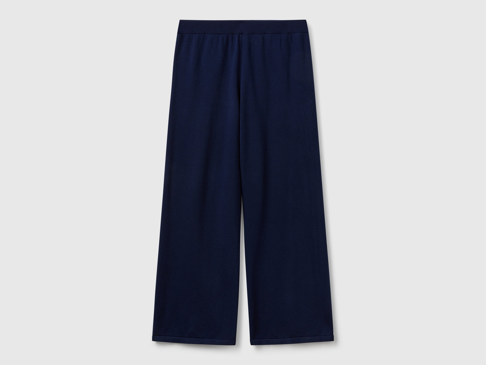 Pantaloni ampi in maglia da donna blu scuro | Benetton Outlet