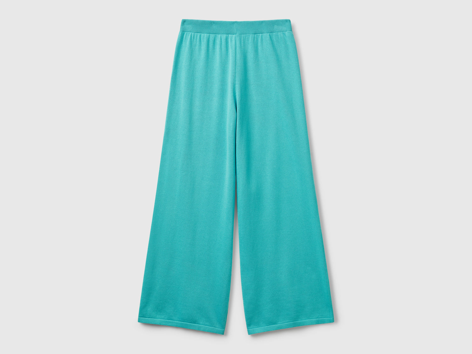 Pantaloni ampi in maglia da donna verde acqua | Benetton Outlet