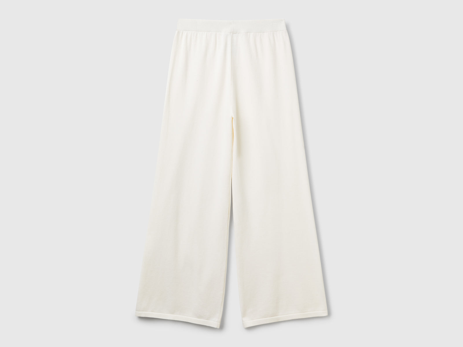 Pantaloni ampi in maglia da donna bianco panna 2 | Benetton Outlet