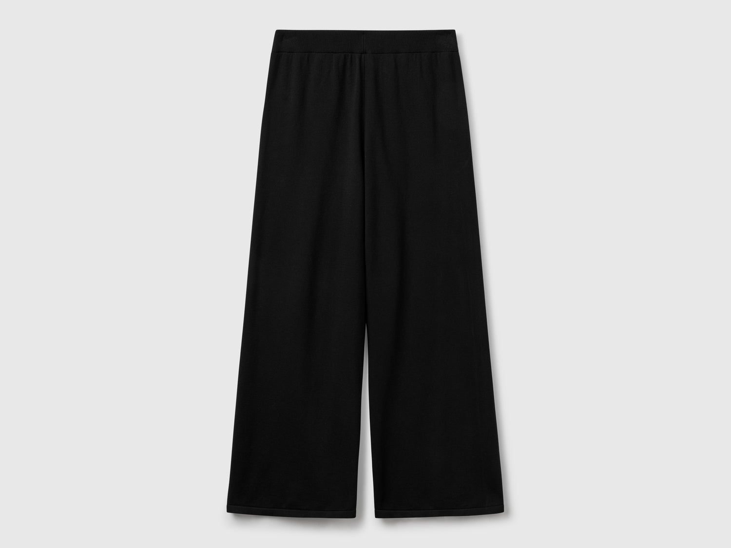 Pantaloni ampi in maglia da donna nero | Benetton Outlet
