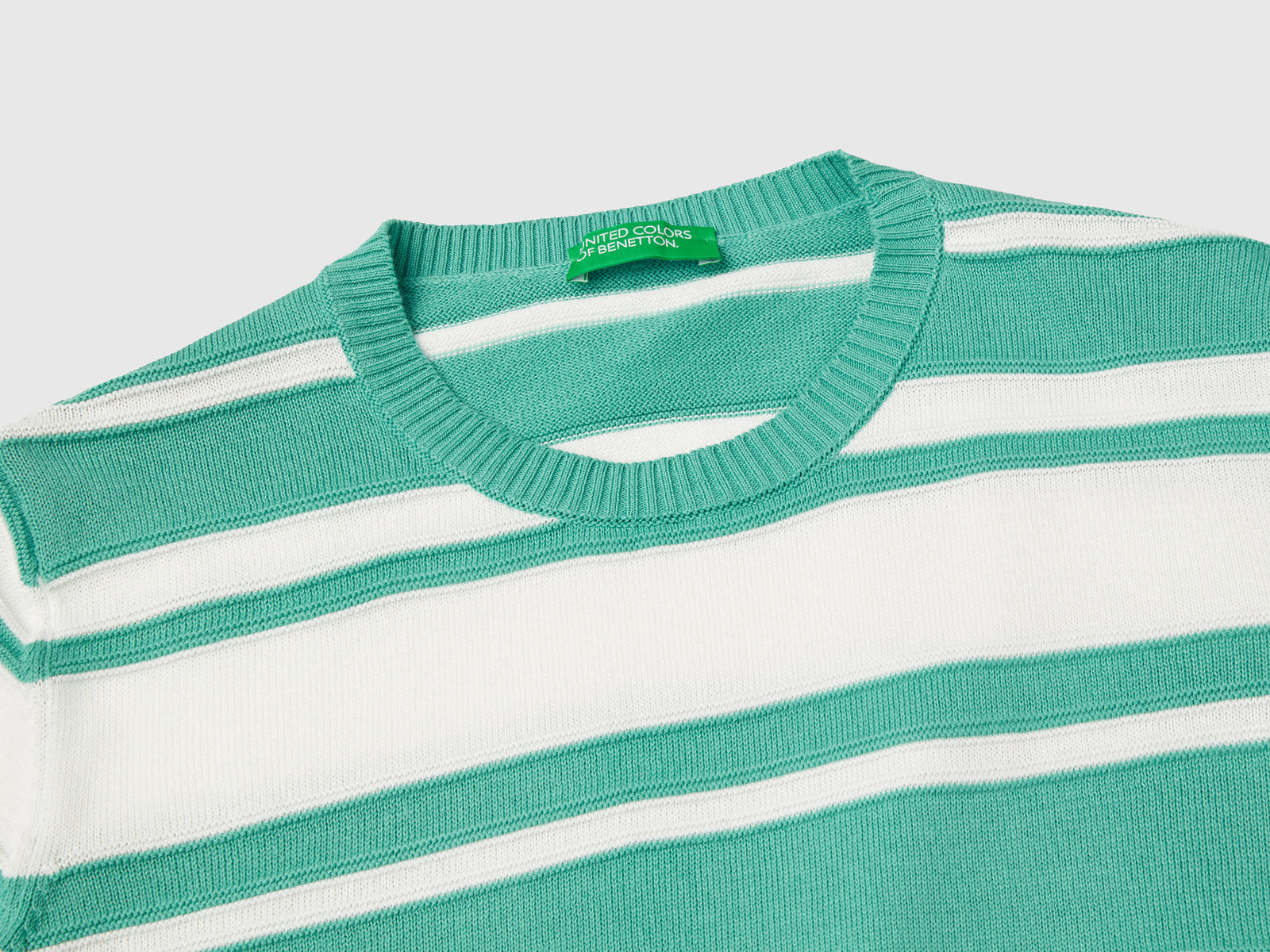 Striped sweater da donna verde acqua 3 | Benetton Outlet