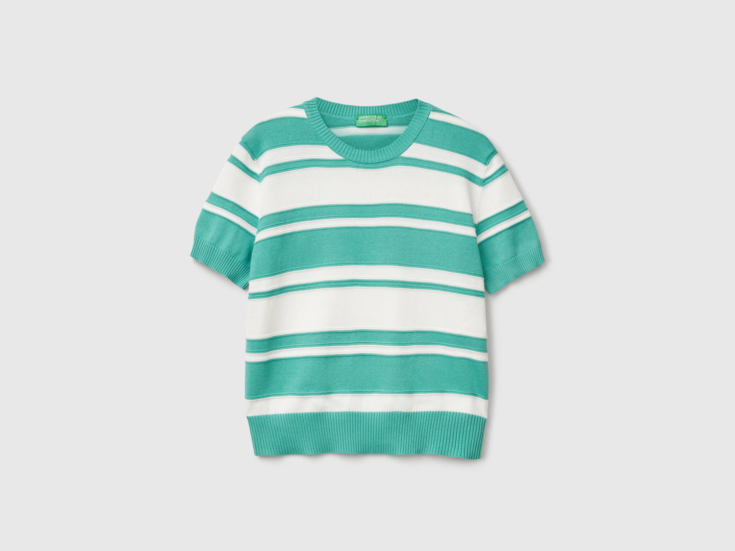 Striped sweater da donna verde acqua | Benetton Outlet