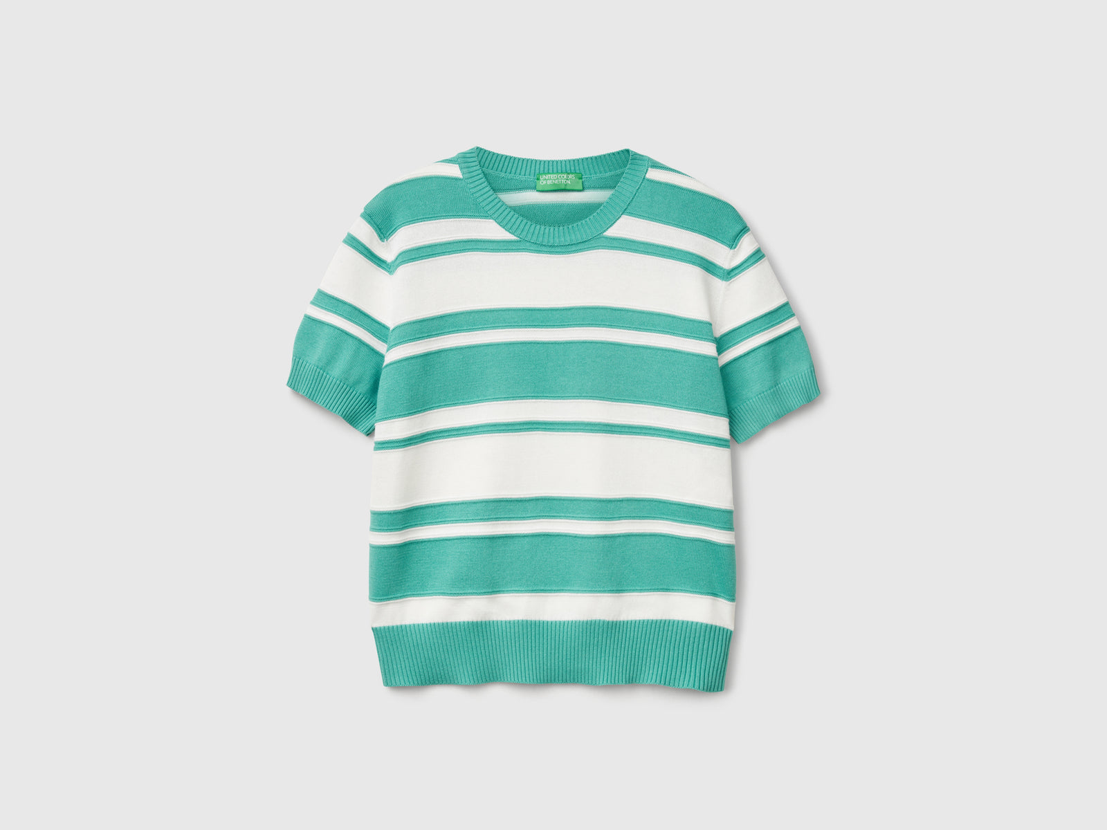Striped sweater da donna verde acqua | Benetton Outlet