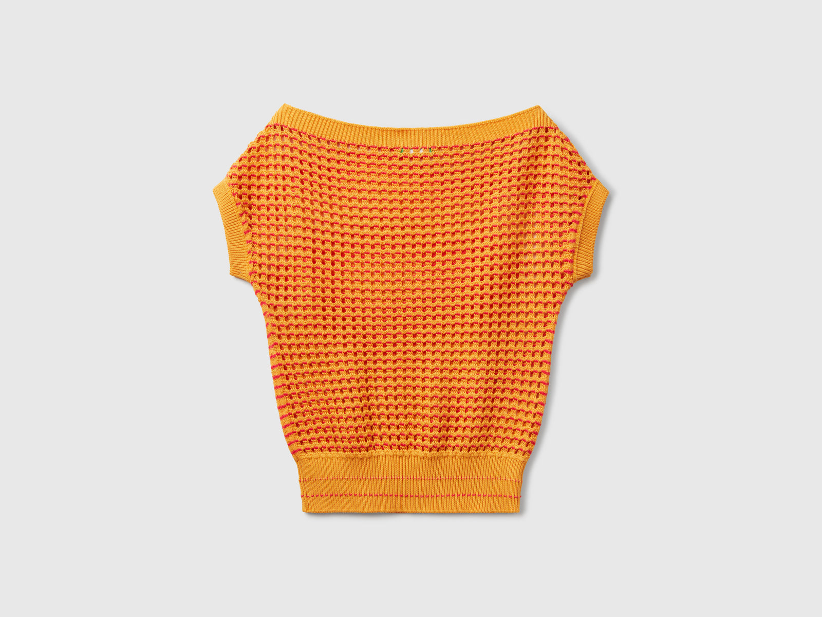 Maglia crochet da donna giallo 2 | Benetton Outlet