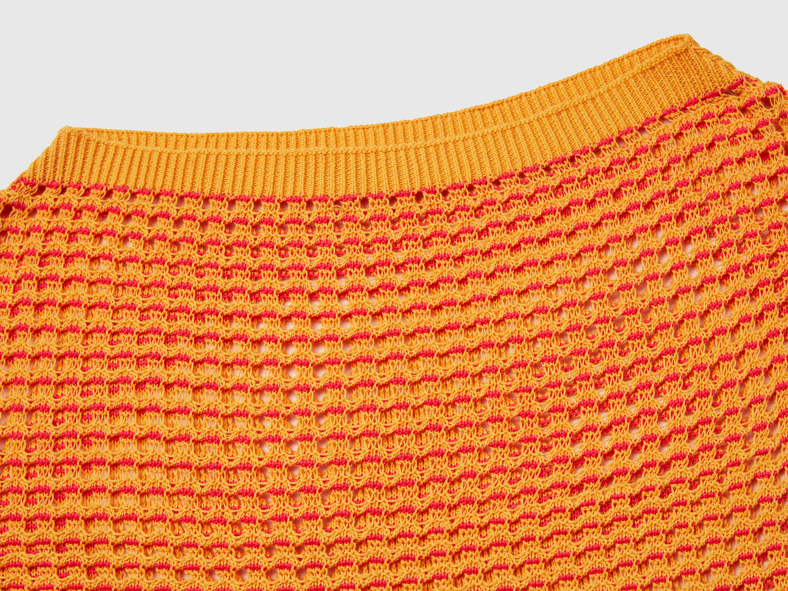 Maglia crochet da donna giallo 3 | Benetton Outlet