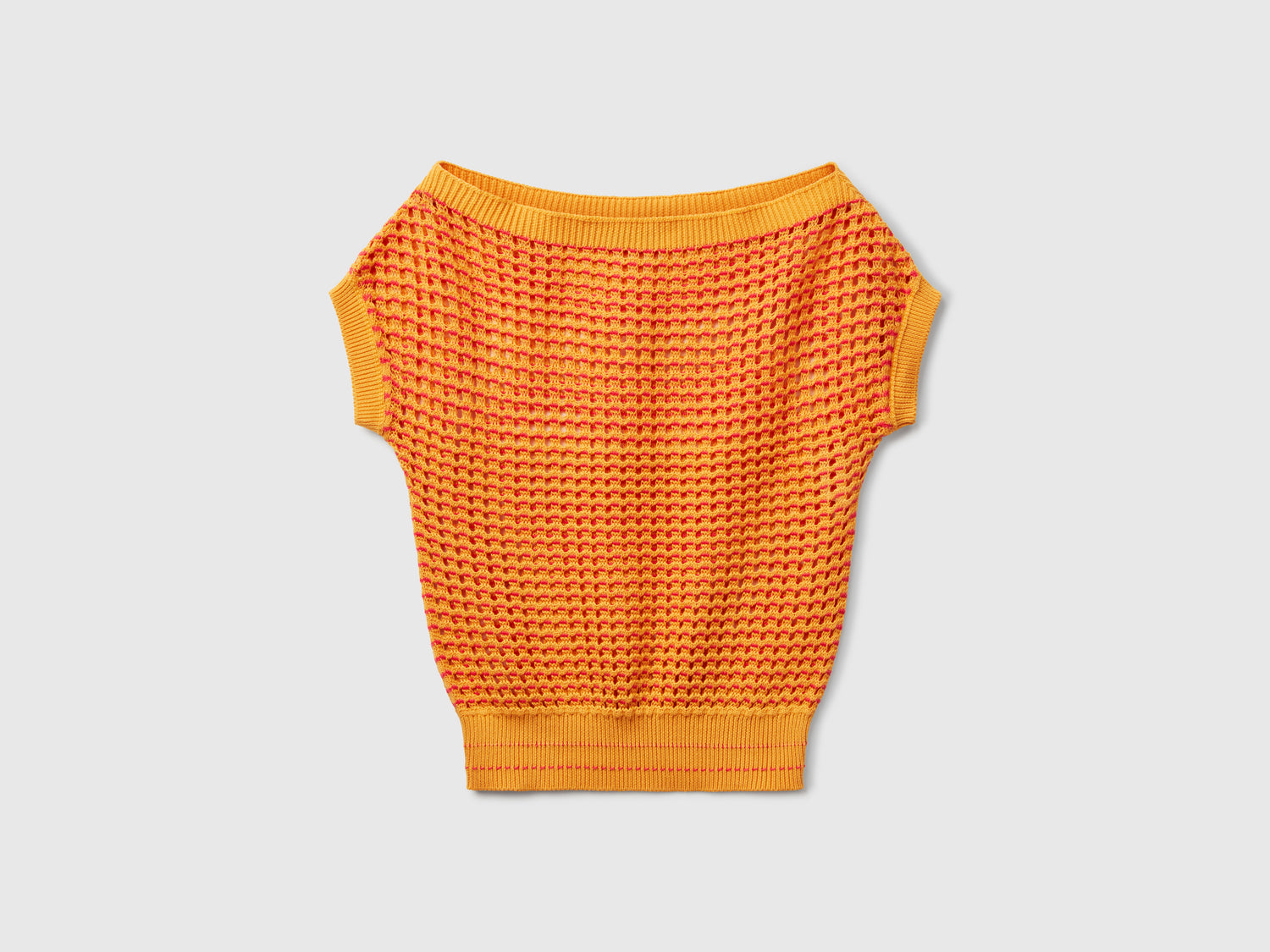 Maglia crochet da donna giallo | Benetton Outlet