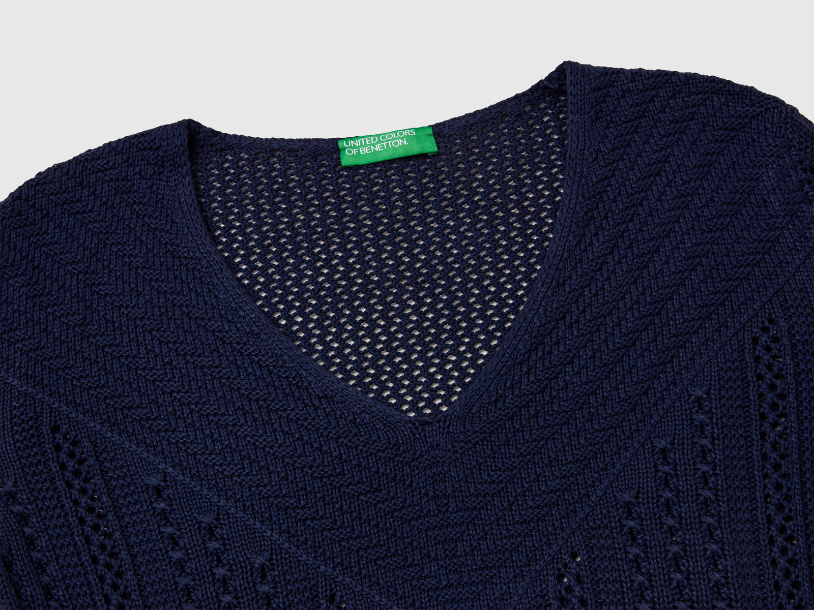Maglioncino con trafori da donna blu scuro 3 | Benetton Outlet